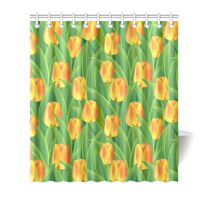 Tulip Orange Pattern Print Design TP07 Shower Curtain