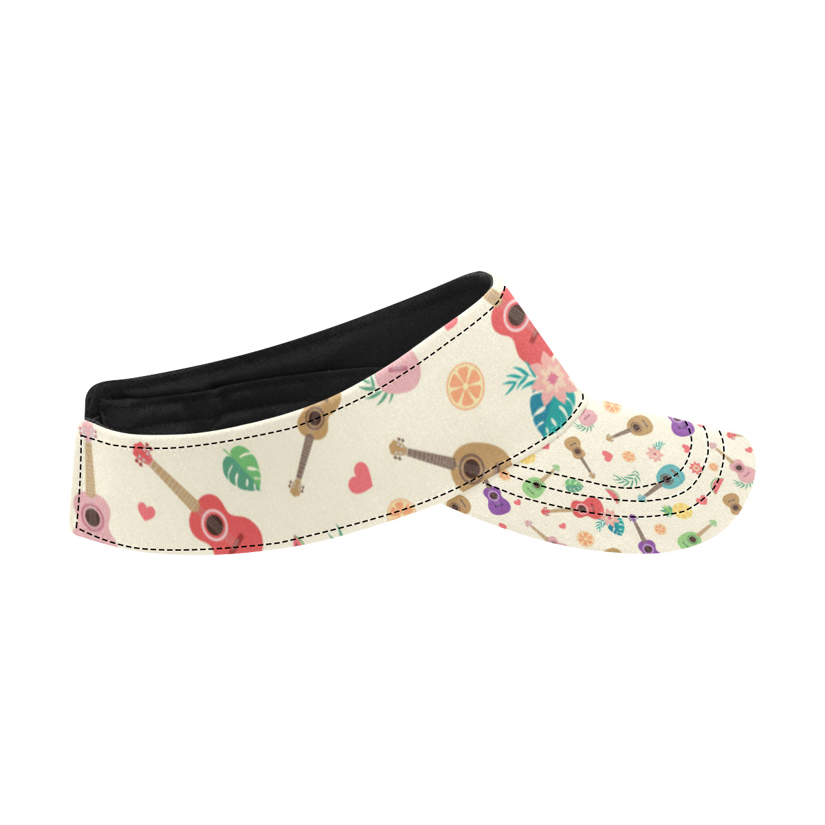 Ukulele Pattern Print Design 01 Unisex Sun Visor