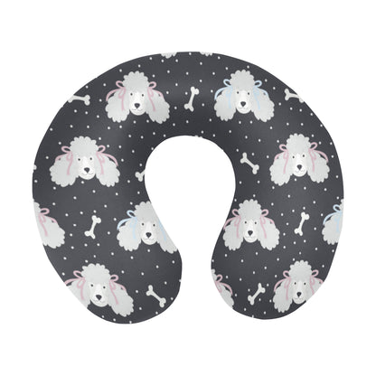 Poodle Pattern Print Design A03 U-Shaped Travel Neck Pillow