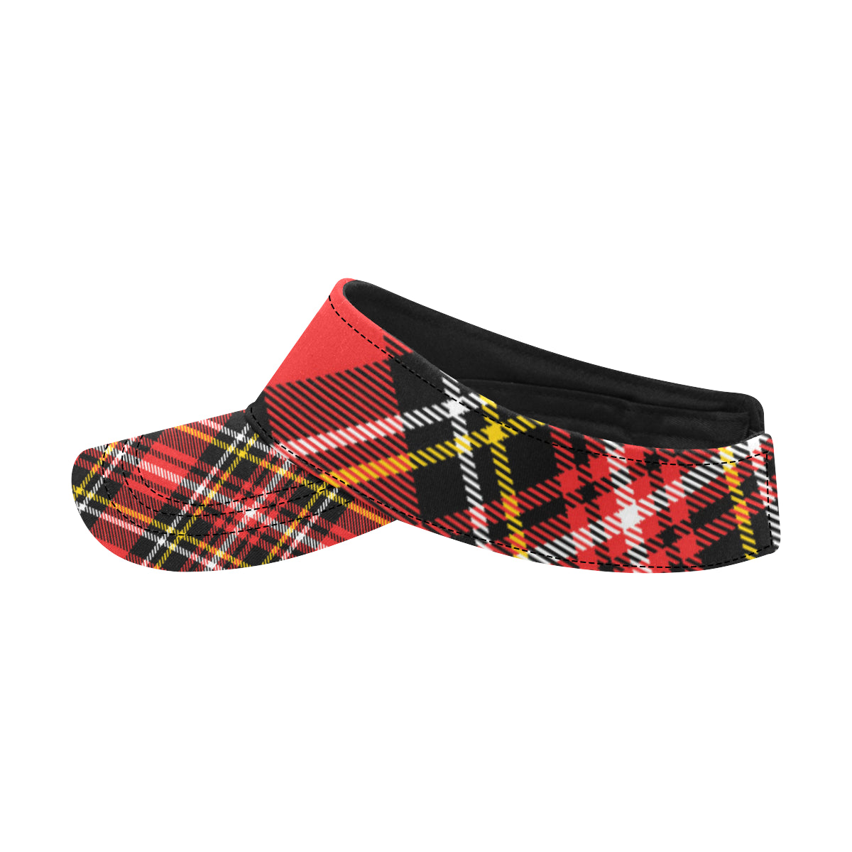 Plaid Red Pattern Print Design A03 Unisex Sun Visor