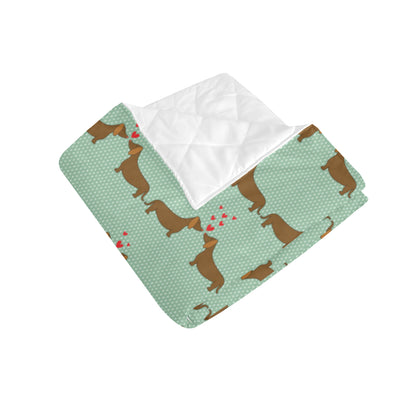 Dachshund Pattern Print Design 02 Premium Quilt