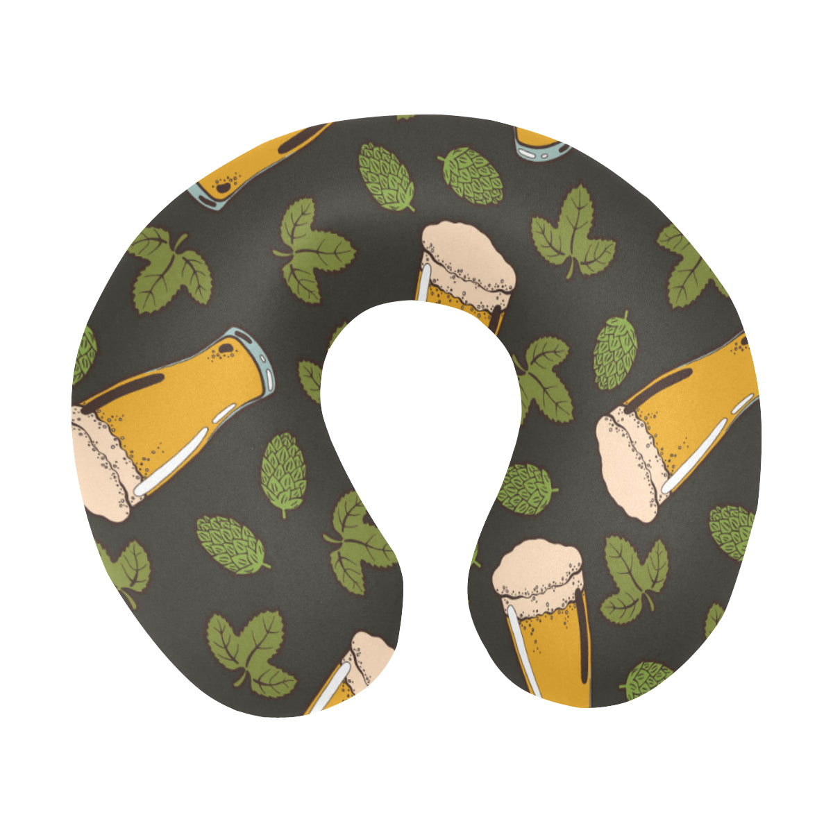 Beer Iris Pattern Print Design 02 U-Shaped Travel Neck Pillow