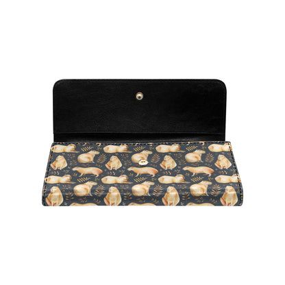 Capybara Pattern Print Design 02 Women's Trifold Wallet