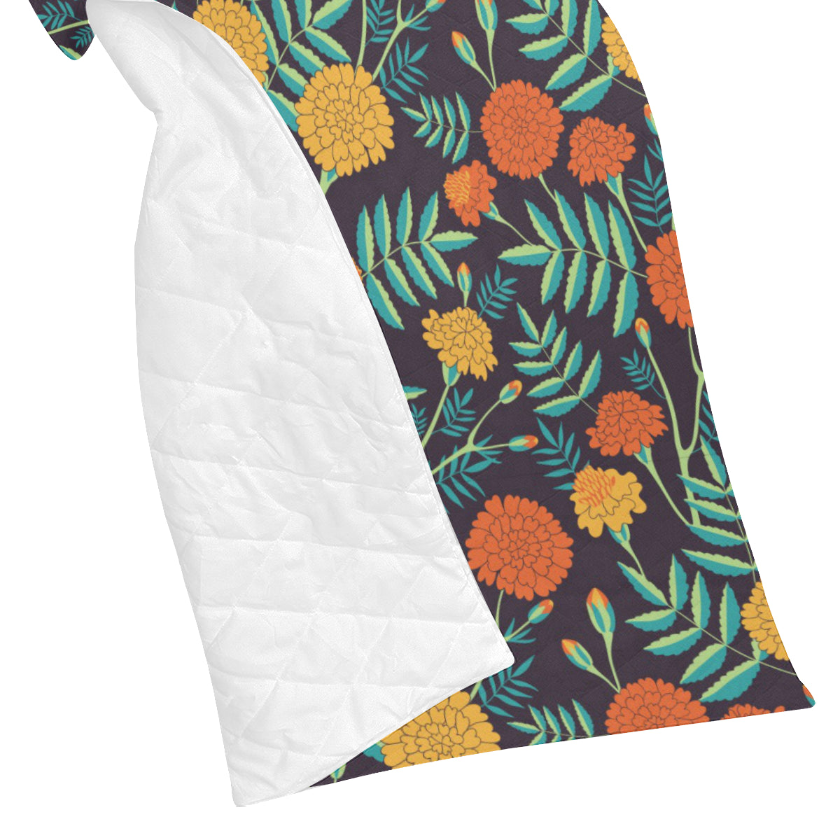 Marigold Pattern Print Design MR01 Premium Quilt