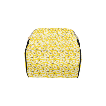 Bee Daisy Pattern Print Design 06 Diaper Bag Backpack
