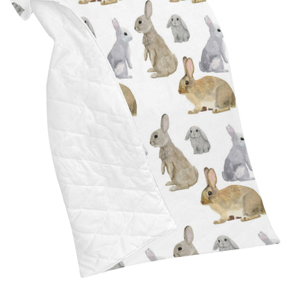 Rabbit Pattern Print Design 02 Premium Quilt