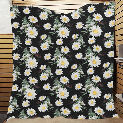 Daisy Pattern Print Design DS07 Premium Quilt