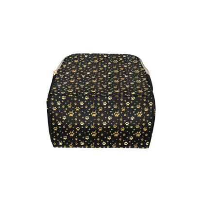 Paw Gold Print Diaper Bag Backpack