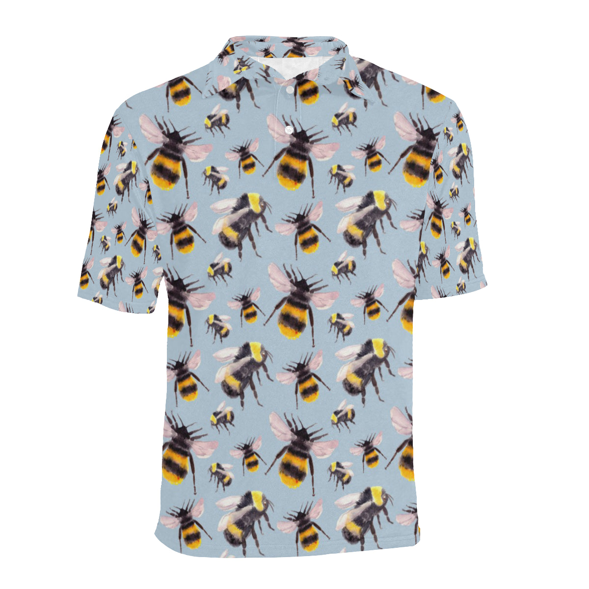 Bee Pattern Print Design BEE08 Men Polo Shirt