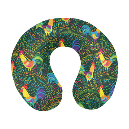 Rooster Pattern Print Design A01 U-Shaped Travel Neck Pillow