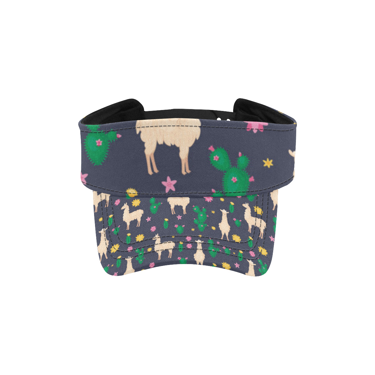 Llama Cactus Pattern Print Design 012 Unisex Sun Visor