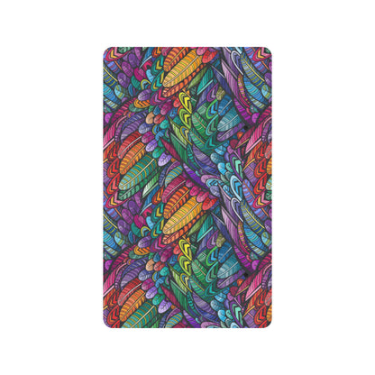 Feather Multicolor Design Print Rubber Doormat