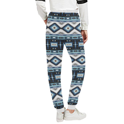 Navajo Dark Blue Print Pattern Unisex Sweatpants