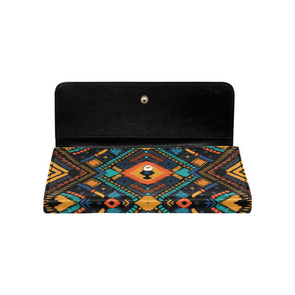 Kente Pattern Print Design 04 Women's Trifold Wallet