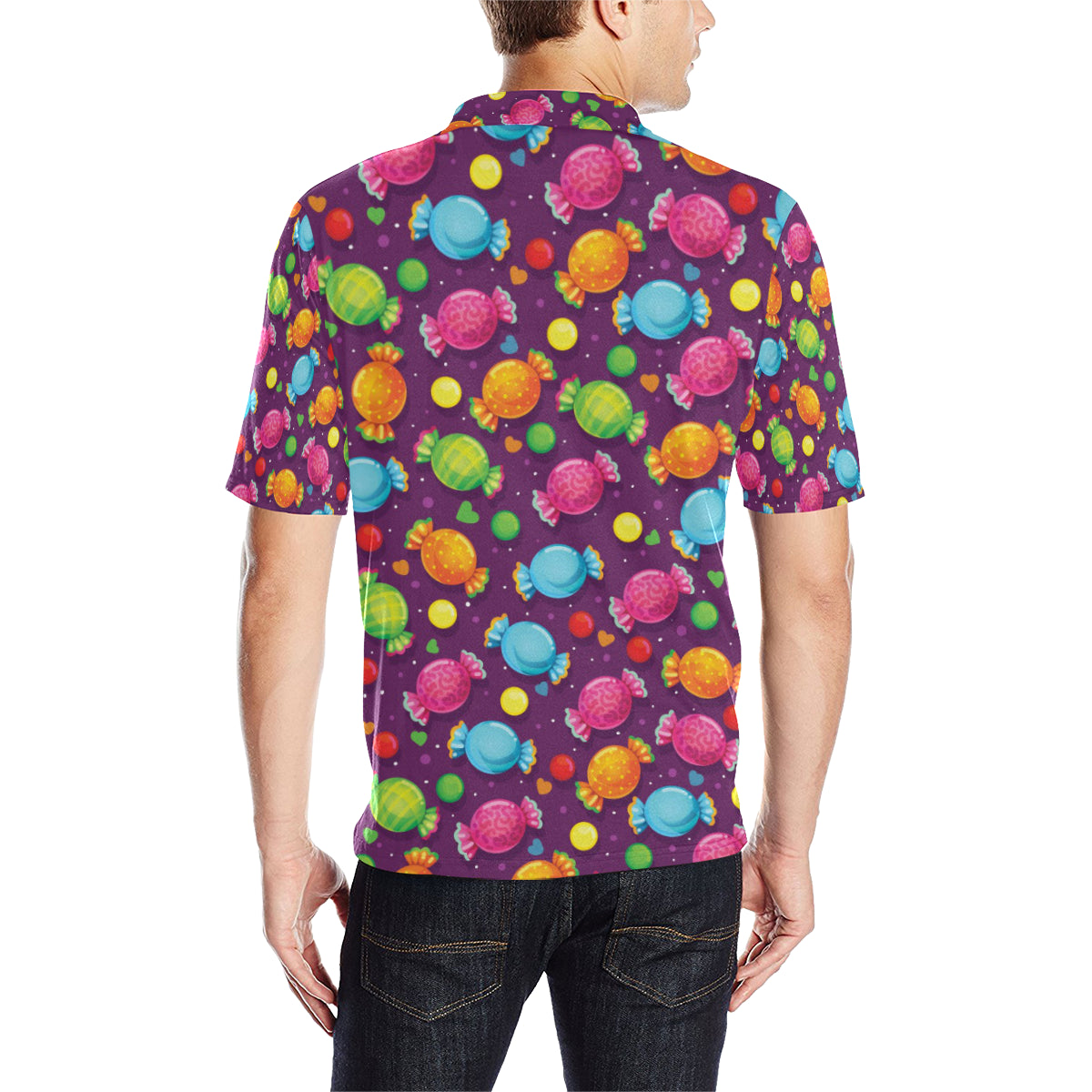 Candy Pattern Print Design CA05 Men Polo Shirt