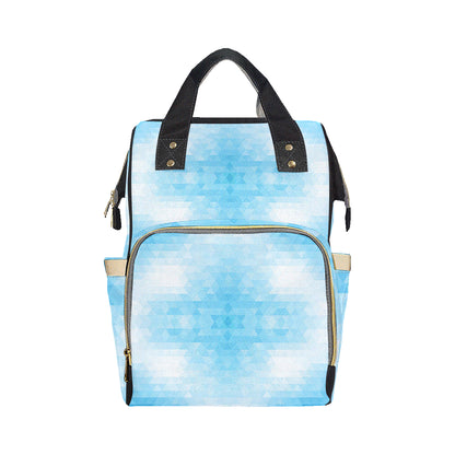 Geometric Blue Pattern Print Design 01 Diaper Bag Backpack
