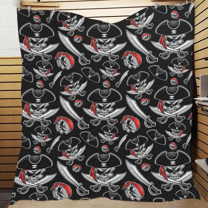 Pirate Pattern Print Design A05 Premium Quilt