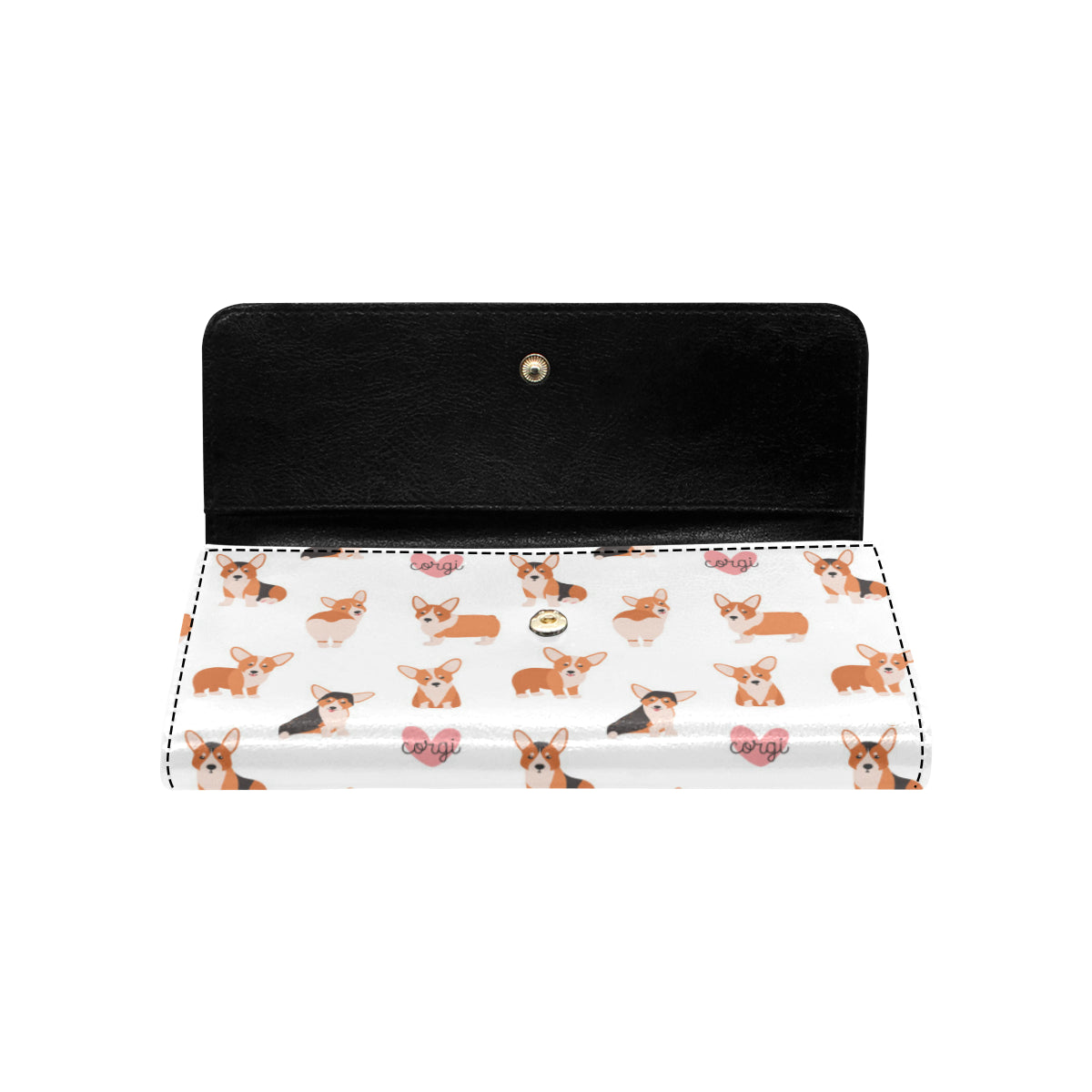 Cardigan Welsh Corgis Pattern Print Design 02 Women's Trifold Wallet