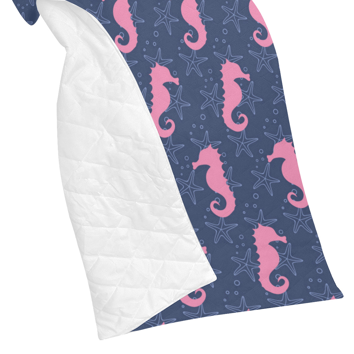 SeaHorse Pink Pattern Print Design 02 Premium Quilt