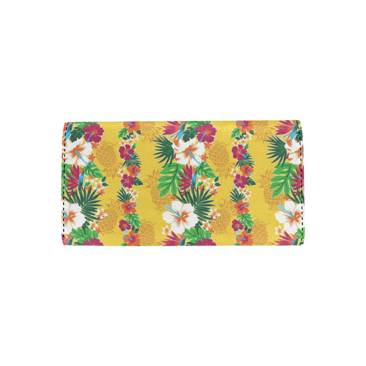 Hawaiian Themed Pattern Print Design H09 Women's Trifold Wallet