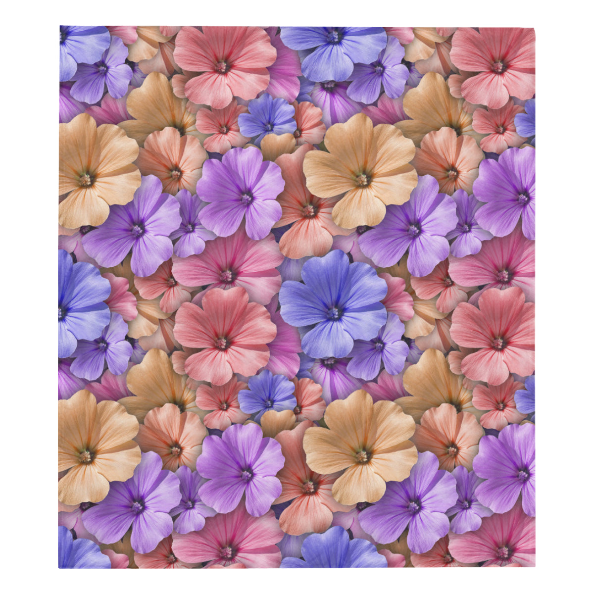 Colorful Geranium Pattern Premium Quilt