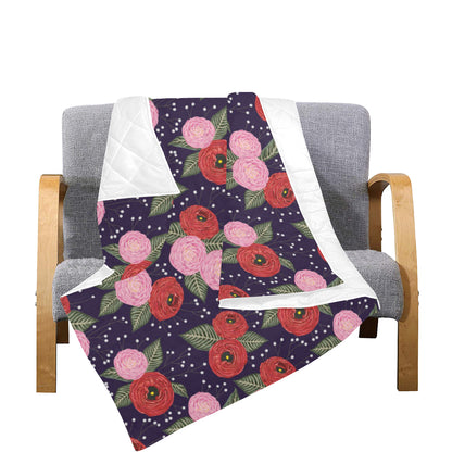 Camellia Pattern Print Design CM02 Premium Quilt