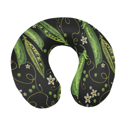 Peas Pattern Print Design A02 U-Shaped Travel Neck Pillow
