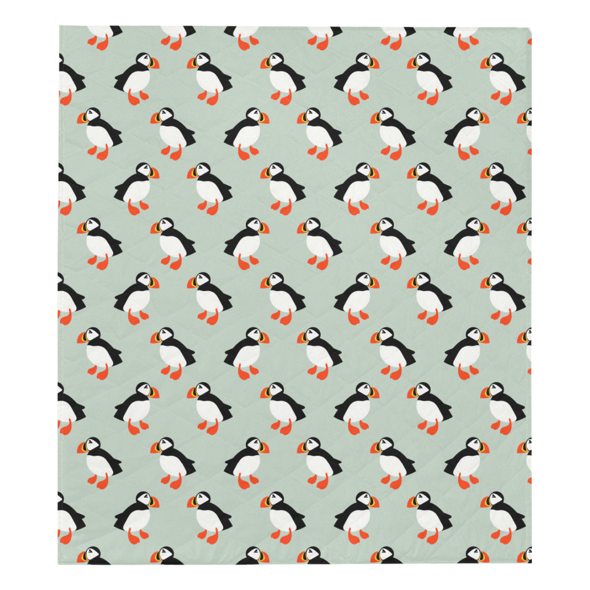 Puffin Pattern Print Design A03 Premium Quilt