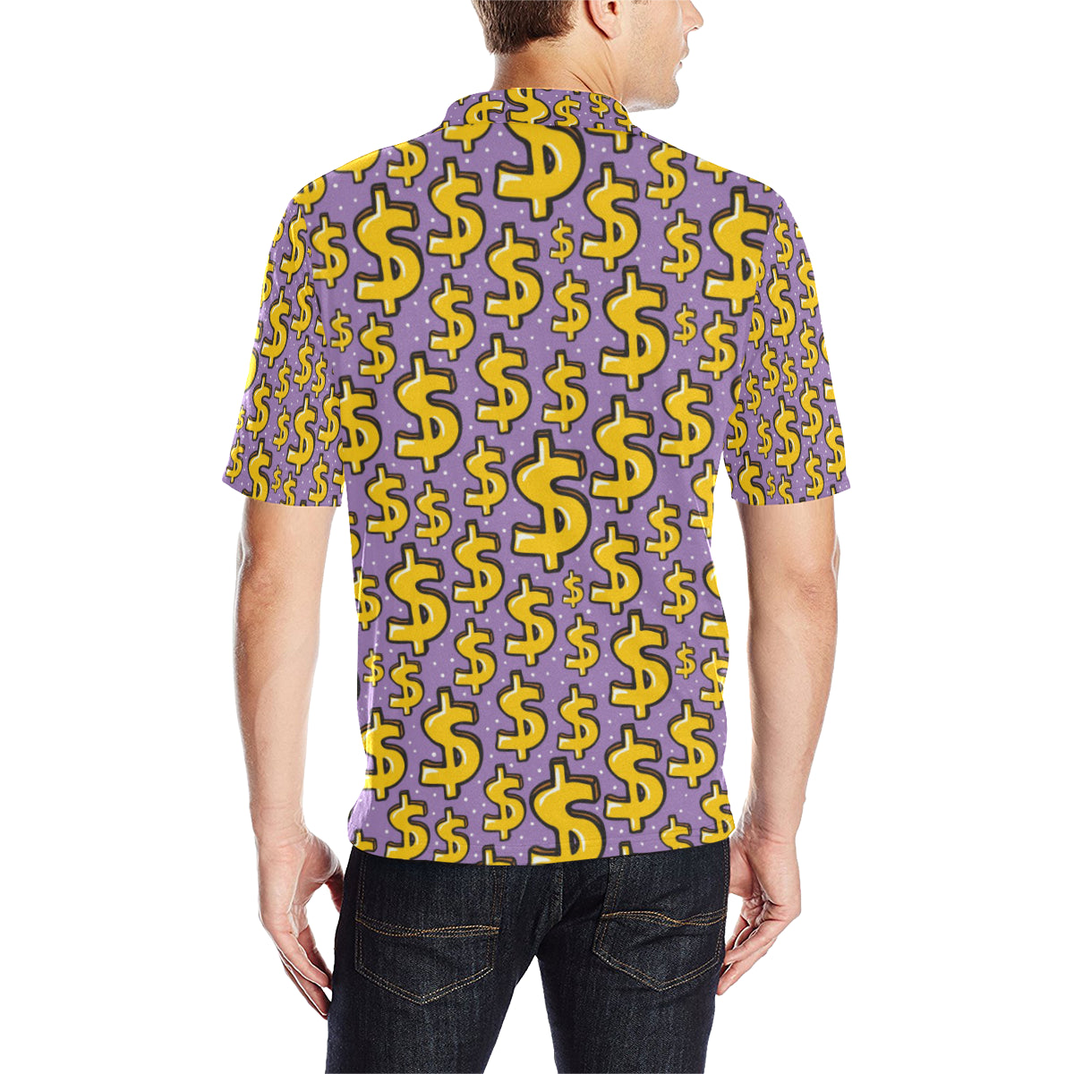 Dollar Pattern Print Design DO01 Men Polo Shirt