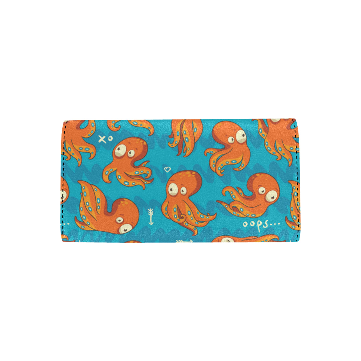 Octopus Pattern Print Design A02 Women's Trifold Wallet