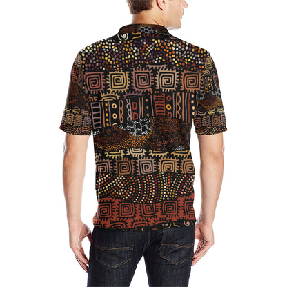African Pattern Print Design 07 Men Polo Shirt