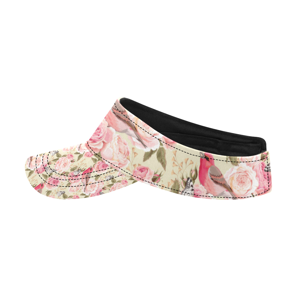 Bird Butterfly Pink Flower Print Pattern Unisex Sun Visor
