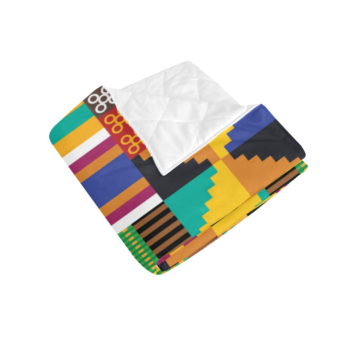 Kente Pattern Print Design 03 Premium Quilt