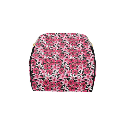 Flower Hawaiian Pink Red  Hibiscus Print Diaper Bag Backpack