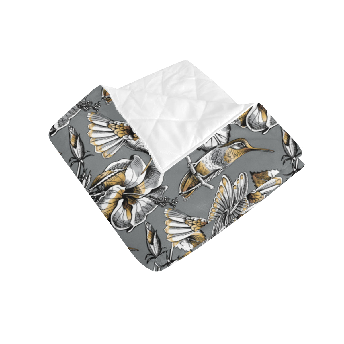 Hummingbird Pattern Print Design 02 Premium Quilt