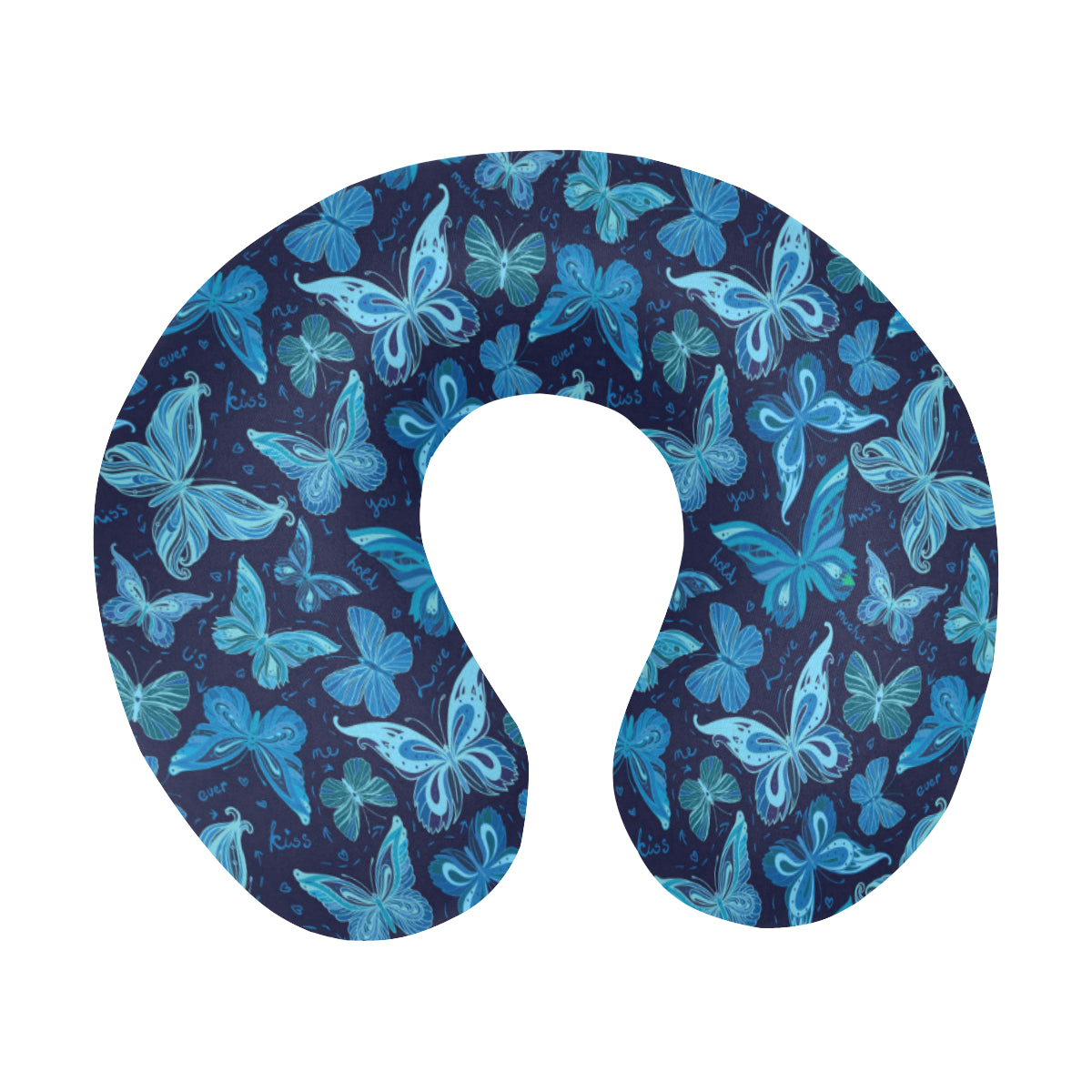 Butterfly Pattern Print Design 03 U-Shaped Travel Neck Pillow