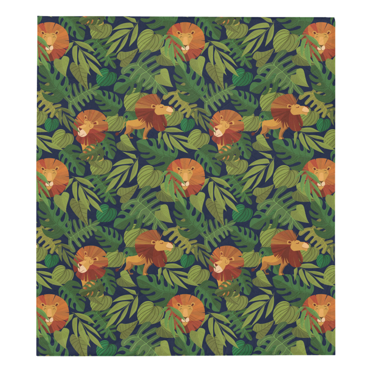 Lion Jungle Pattern Print Design 05 Premium Quilt