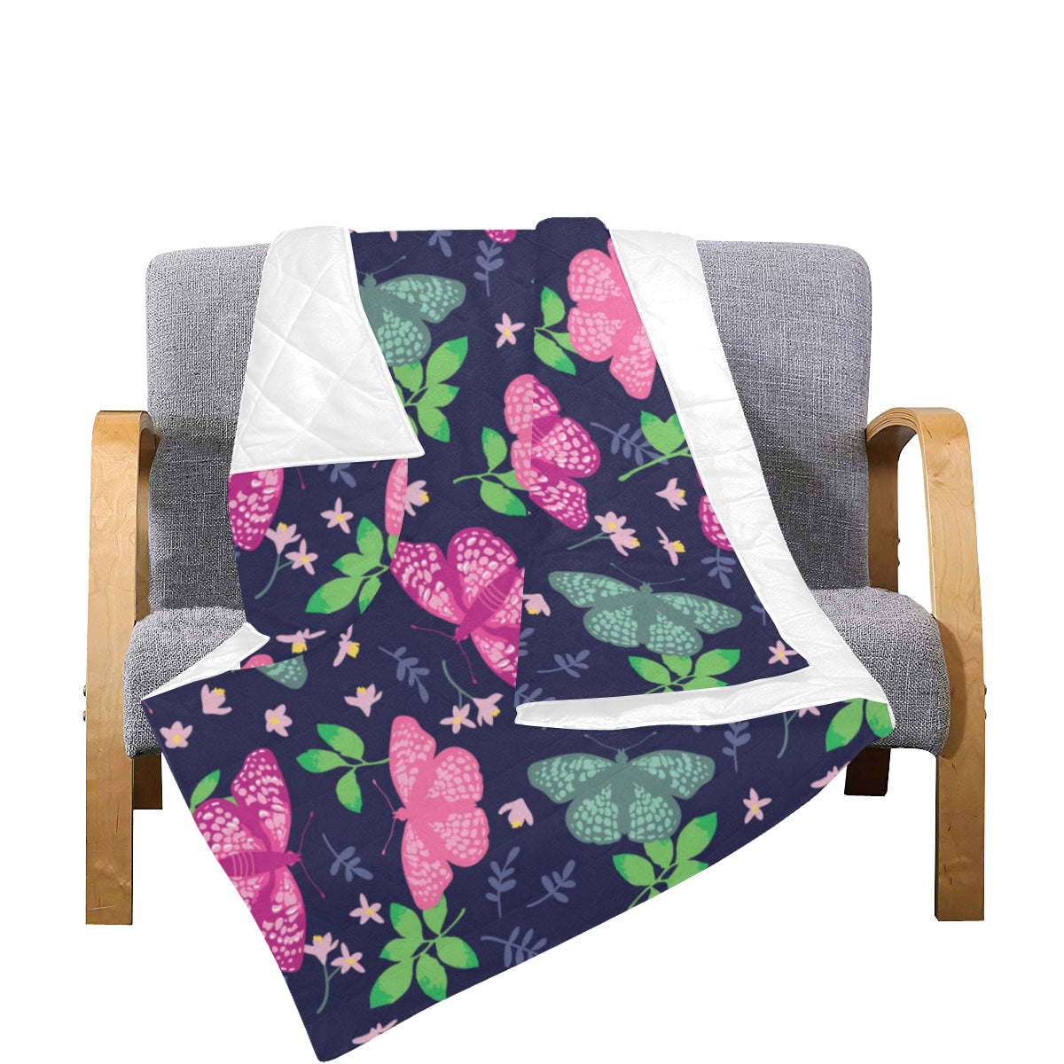 Monarch Butterfly Pattern Print Design 03 Premium Quilt