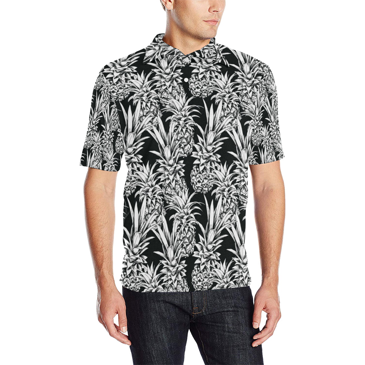 Pineapple Pattern Print Design PP08 Men Polo Shirt