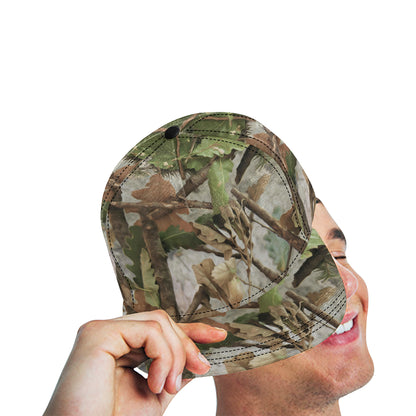 Camo Realistic Tree Forest Print Snapback Cap