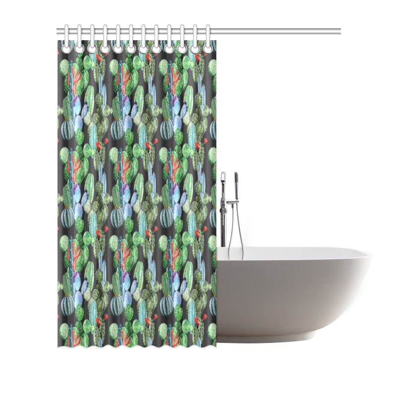 Cactus Watercolor Style Print Shower Curtain