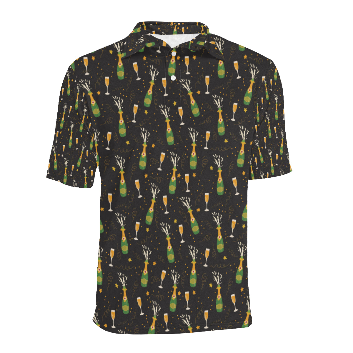 Champagne Pattern Print Design 04 Men Polo Shirt