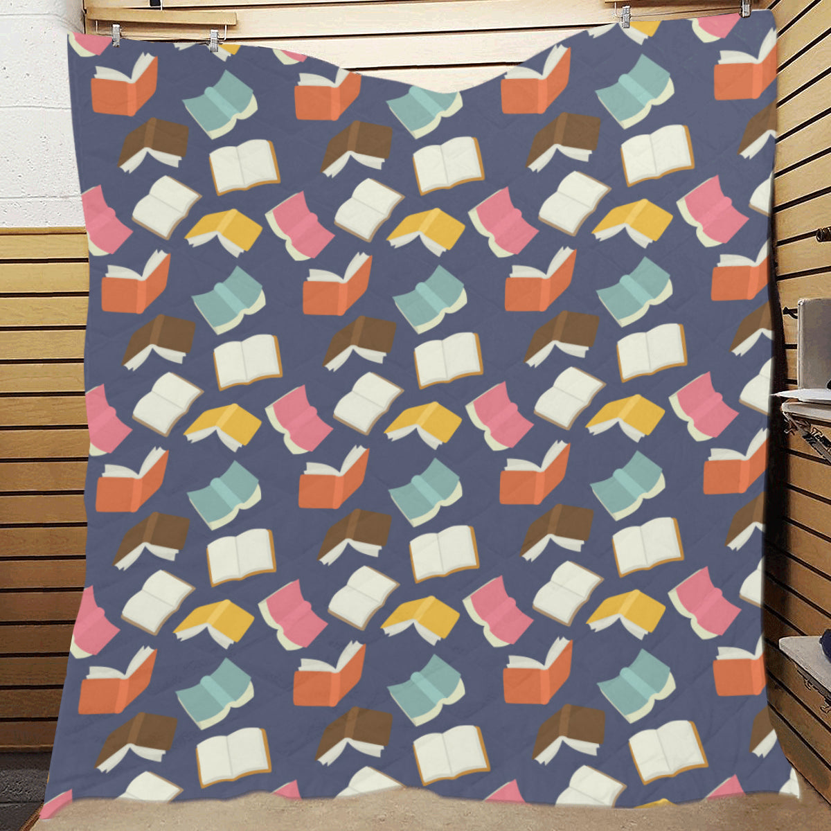 Book Pattern Print Design 01 Premium Quilt