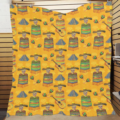 Maracas Mexican Style Pattern Print Design 02 Premium Quilt