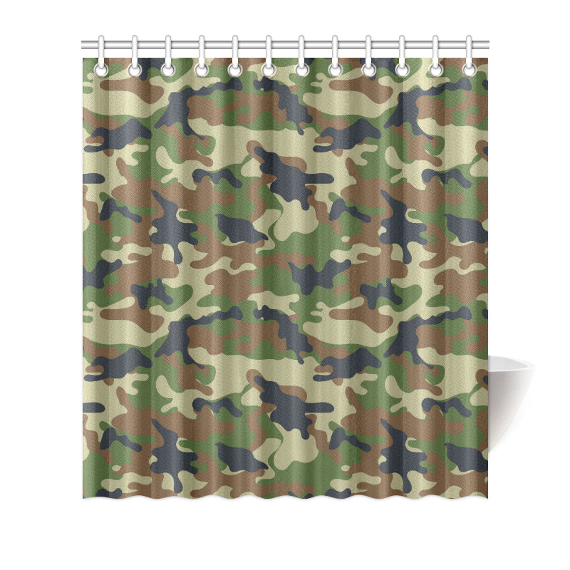 Army Camouflage Pattern Print Design 01 Shower Curtain
