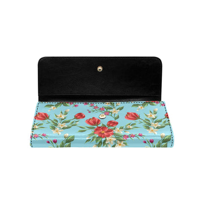 Summer Floral Pattern Print Design SF011 Women's Trifold Wallet