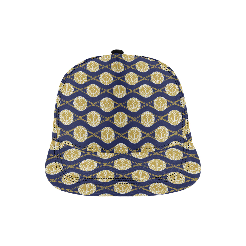 Anchor Luxury Pattern Snapback Cap