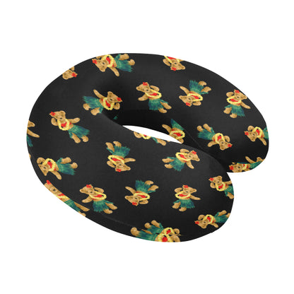 Hula Bear Pattern Print Design 06 U-Shaped Travel Neck Pillow