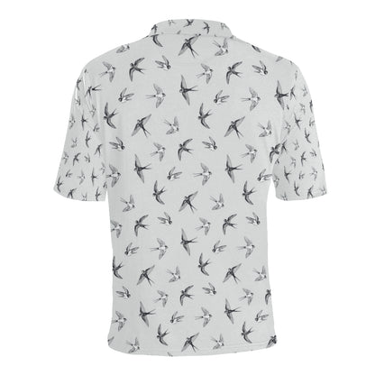 Swallow Bird Pattern Print Design 04 Men Polo Shirt