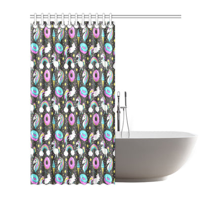 Donut Unicorn Pattern Print Design DN09 Shower Curtain